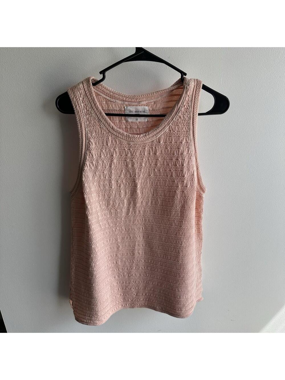 Anthropologie Sol Angeles Cotton Blend Tank Top Peach Size M